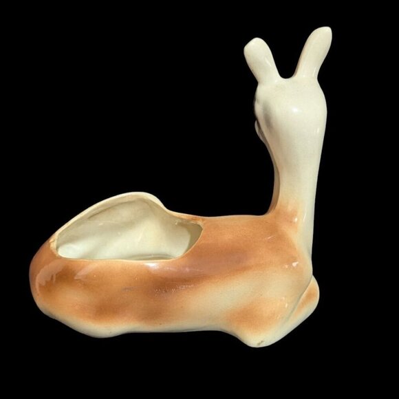 Vintage Ceramic Deer Planter Pot Decor Christmas holiday utensil trinket candle - Picture 2 of 12